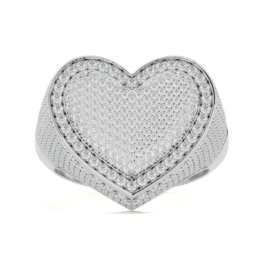 Iced Out Heart Ring