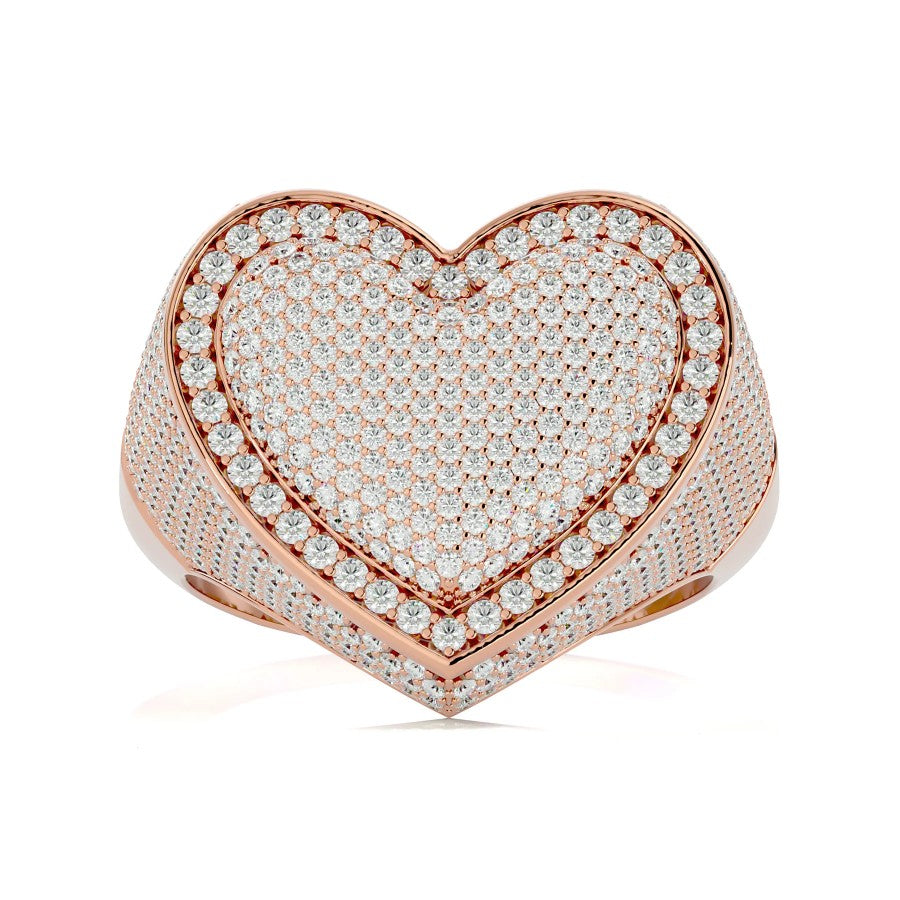 Iced Out Heart Ring